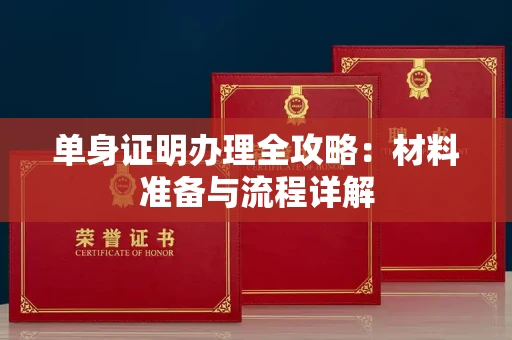 长春单身证明办理全攻略:材料准备与流程详解